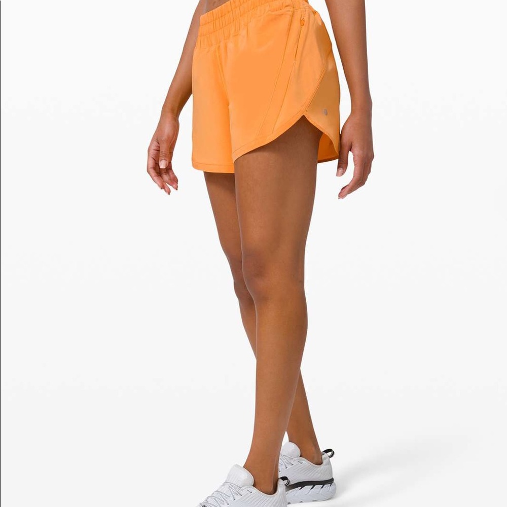 Lululemon Orange Tracker Shorts